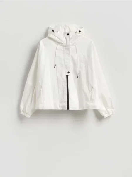 Reserved Parka z kapturem złamana biel