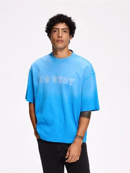 Reserved Футболка боксі tie dye світло-блакитний блакитна