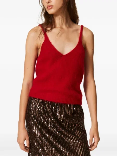 Top Twinset de lână roșu