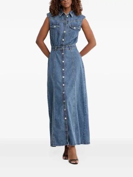 Rochie din denim Guess albastru