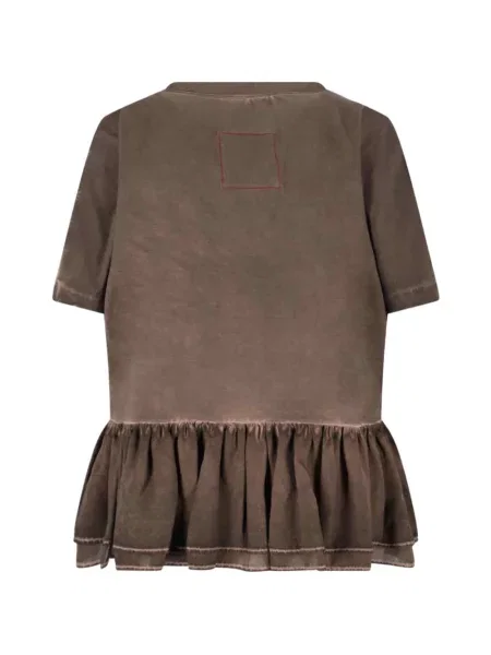 Tricou Uma Wang cu volane maro