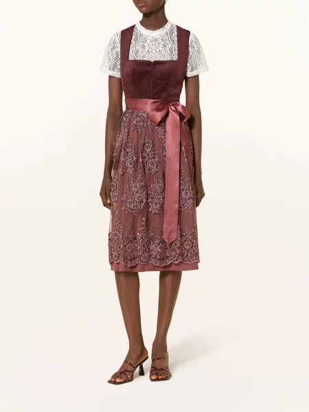 Krüger Bluzka Dirndl Z Koronki weiss biała