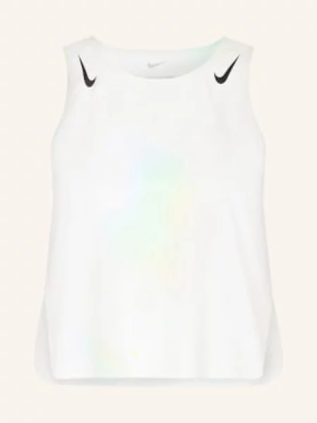 Běžecký oříznuté top Nike bílý