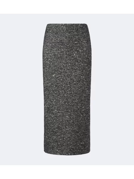 Fustă tip creion Valentino de lână negru