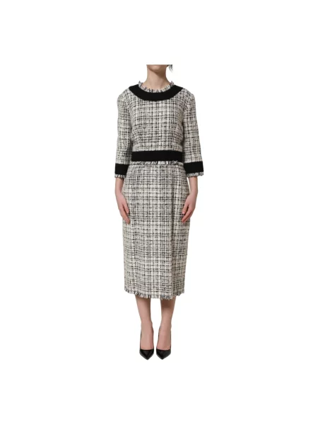 Sukienka midi Dolce And Gabbana tweedowa
