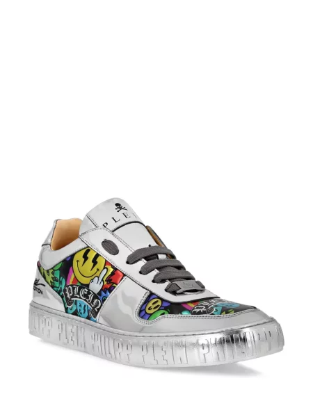 Sneakerși Philipp Plein din piele gri