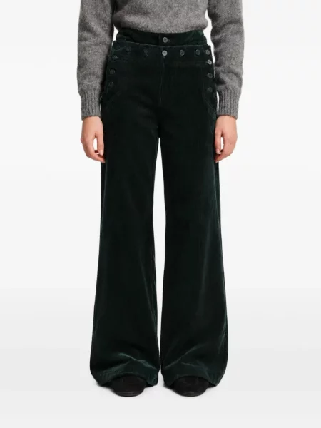 Pantaloni Antik Batik de catifea cord verde