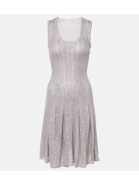 Rochie Alaïa tricotate argintiu