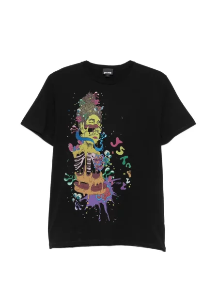 Tricou Just Cavalli cu imagine negru