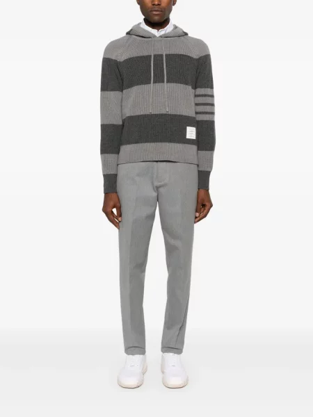 Hanorac cu glugă Thom Browne tricotate gri