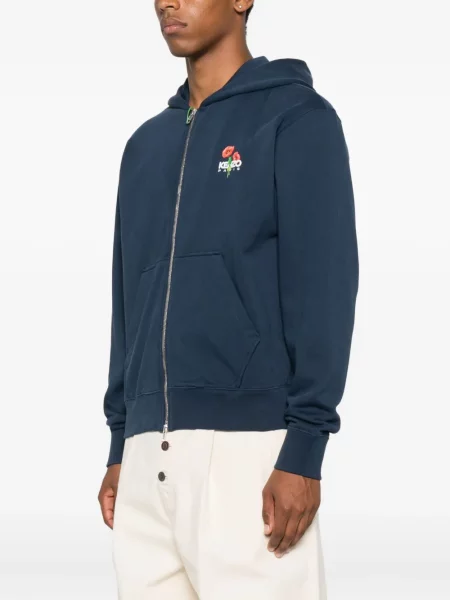 Суичър с качулка Kenzo на цветя синьо
