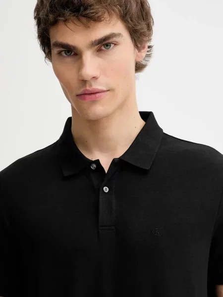Calvin Klein póló férfi pamuttal fekete