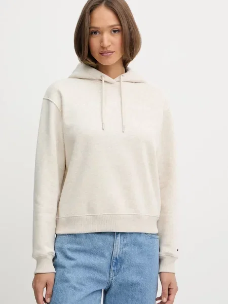 Tommy Hilfiger bluza z kapturem z aplikacją beżowy