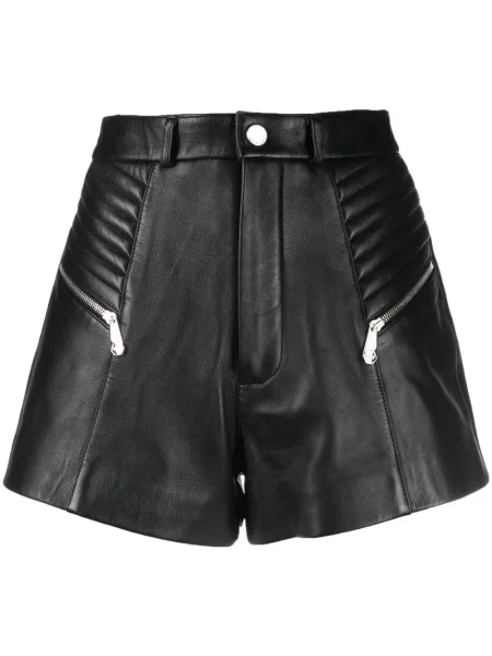 Pantaloni scurți Philipp Plein din piele negru