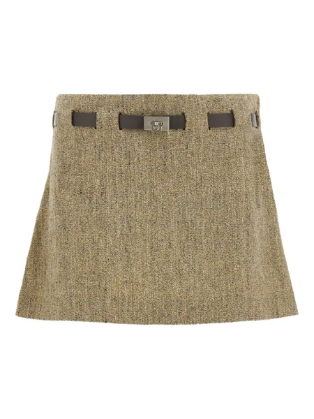 Mini fusta plisata Ferragamo cu cataramă plisată