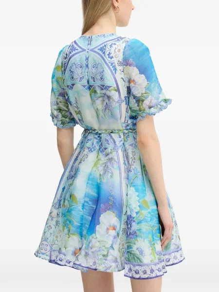 Rochie mini Hale Bob cu model floral cu imagine albastru