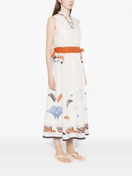 Rochie midi Herno până la genunchi de costum alb