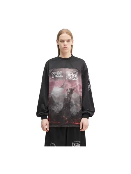 Aries longsleeve Ramscape Airtex LS Tee wzorzysty czarny