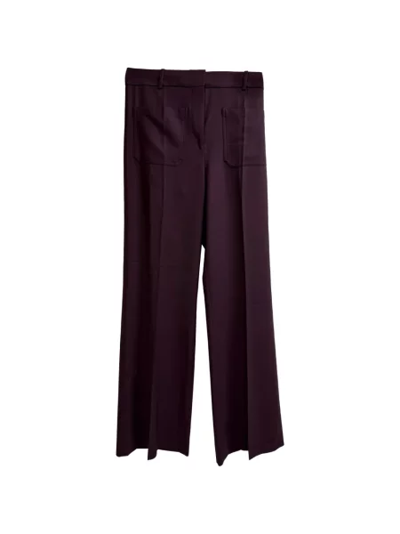 Pantaloni Victoria Beckham cu talie înaltă roșu