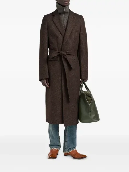 Palton Maison Margiela cu model herringbone maro