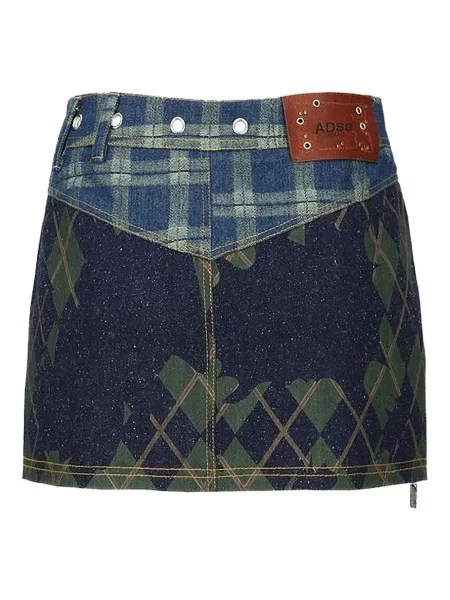 Fustă Andersson Bell cu model argyle albastru