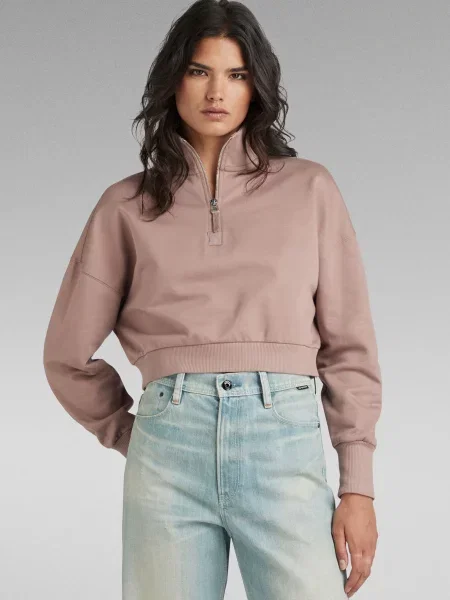 Укорочена спортивна кофта G-star Raw рожева