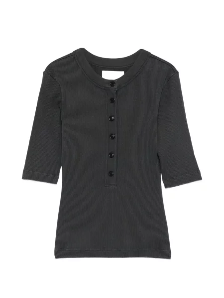 Tricou Citizens Of Humanity tricotate cu guler henley gri