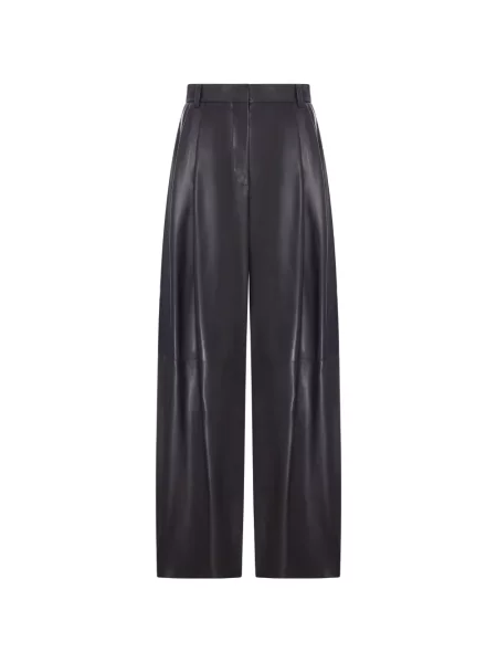Pantaloni Giorgio Armani din piele albastru