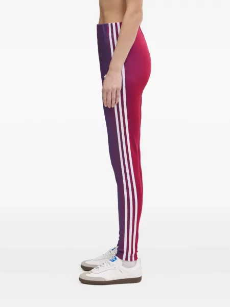 Pantaloni palazzo Adidas cu dungi plisat cu imagine albastru