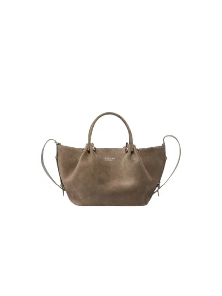Torba podróżna Weekend Max Mara skórzana szara