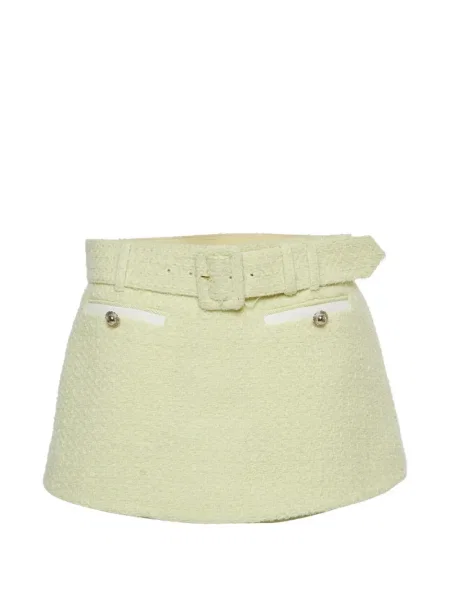 Pantaloni Self-portrait din tweed galben