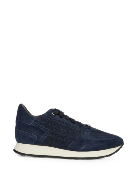 Sneakerși Moorer din piele de căprioară albastru