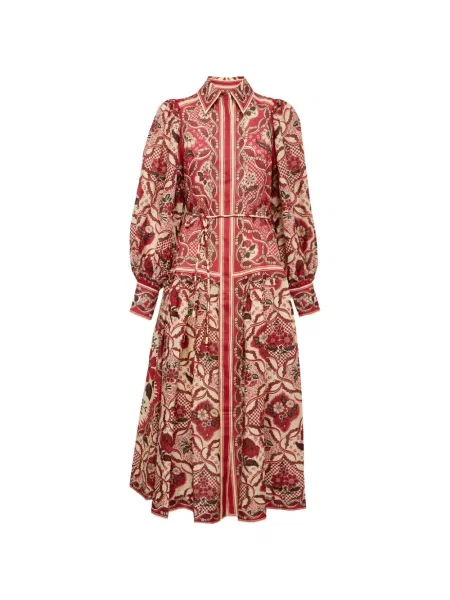 Rochie tip cămașă Alemais cu model floral cu imagine roșu