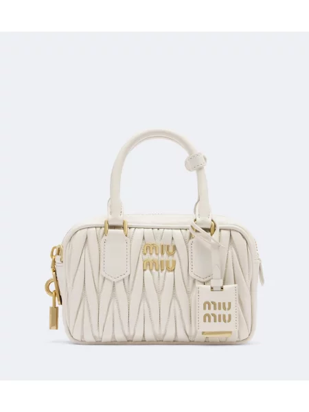 Top Miu Miu din piele alb