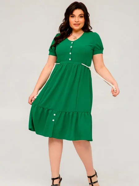 Платье миди All Posa зеленое