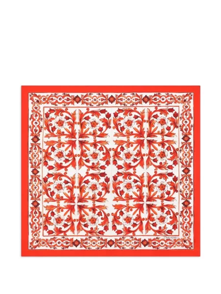 Fular Dolce & Gabbana de mătase cu imagine roșu