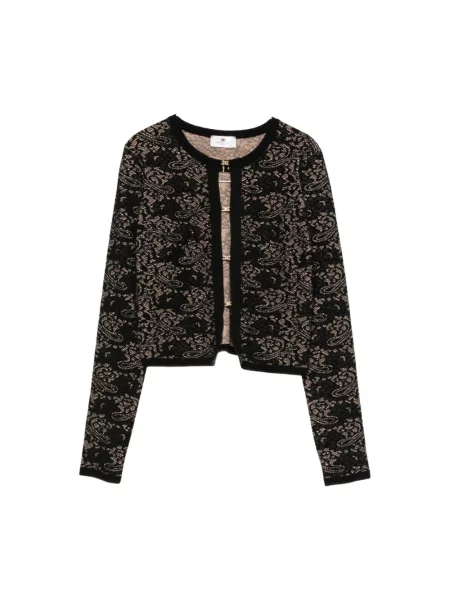 Sweter Elisabetta Franchi skórzany czarny