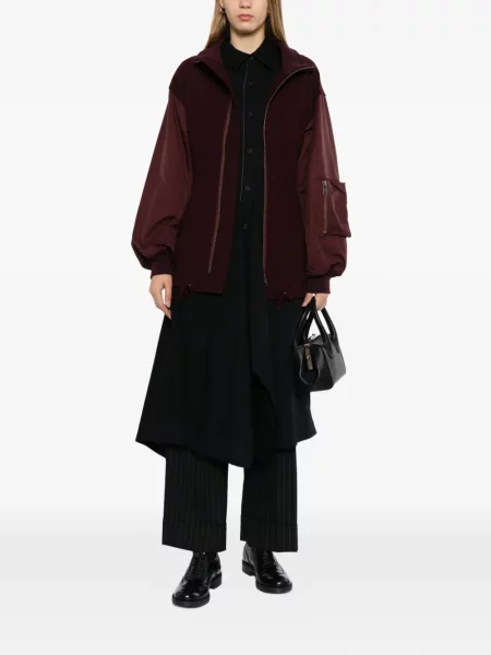 Geacă bomber Yohji Yamamoto de flanelă roșu