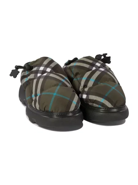 Klapki Burberry skórzane zielone