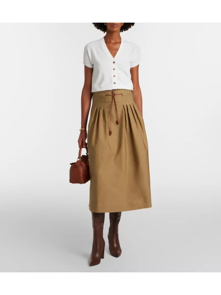 Opasan midi krilo Max Mara keper rjava