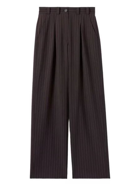 Spodnie Claudie Pierlot w paski plisowane brązowe
