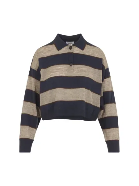 Sweter Brunello Cucinelli wełniany w paski