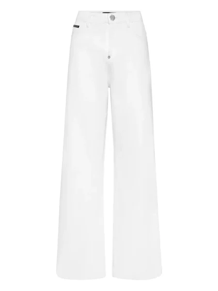 Blugi Philipp Plein cu broderie alb