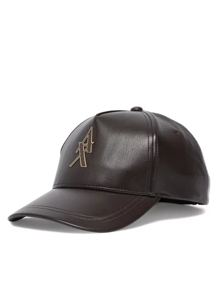 Шапка с козирка Armani Exchange Тъмнокафяв