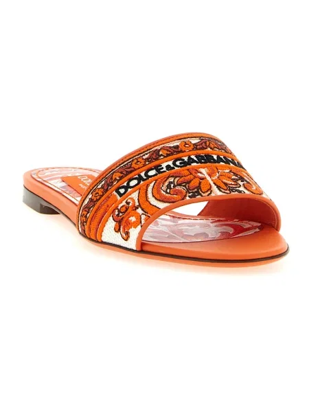 Klapki Dolce And Gabbana pomarańczowe