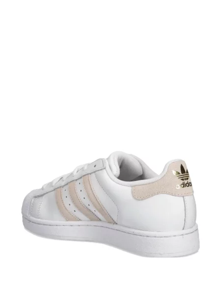 Geacă parka Adidas cu dungi cu glugă cu șireturi albastru