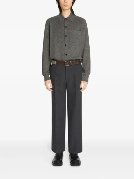 Кожаный обувки в стил дерби Dries Van Noten с връзки черно