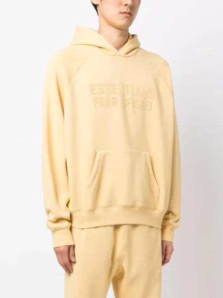 Суичър с качулка Fear Of God Essentials с принт жълто