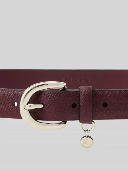 Pasek z detal z logo Lauren Ralph Lauren czerwony