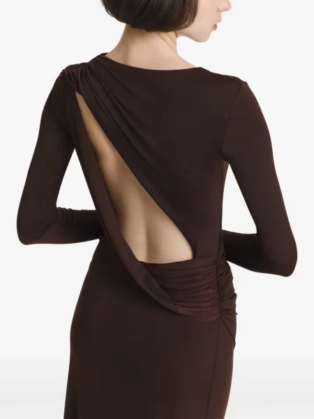 Rochie maxi 2310 Studio cu volane maro